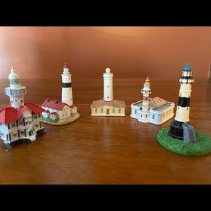 Set of 65 Lenox World Lighthouses with displays